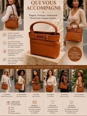 Elegant Tan Women's Top-Handle Bag